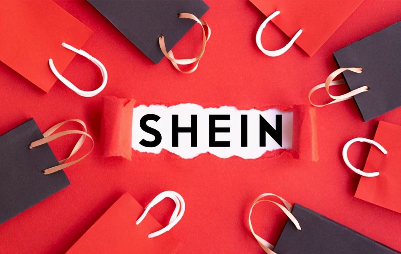 SHEIN app interface showing clothing navigation and category menus